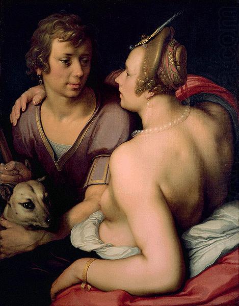 Venus and Adonis as lovers, CORNELIS VAN HAARLEM